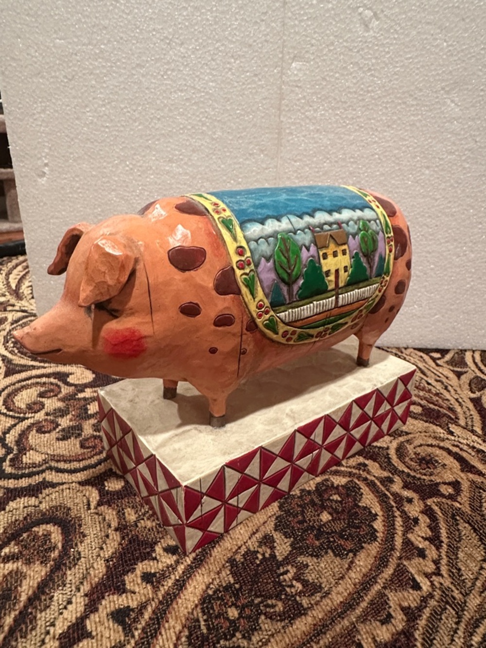 Jimshore Pig Figurine with Scenic Saddle “Country Heritage”